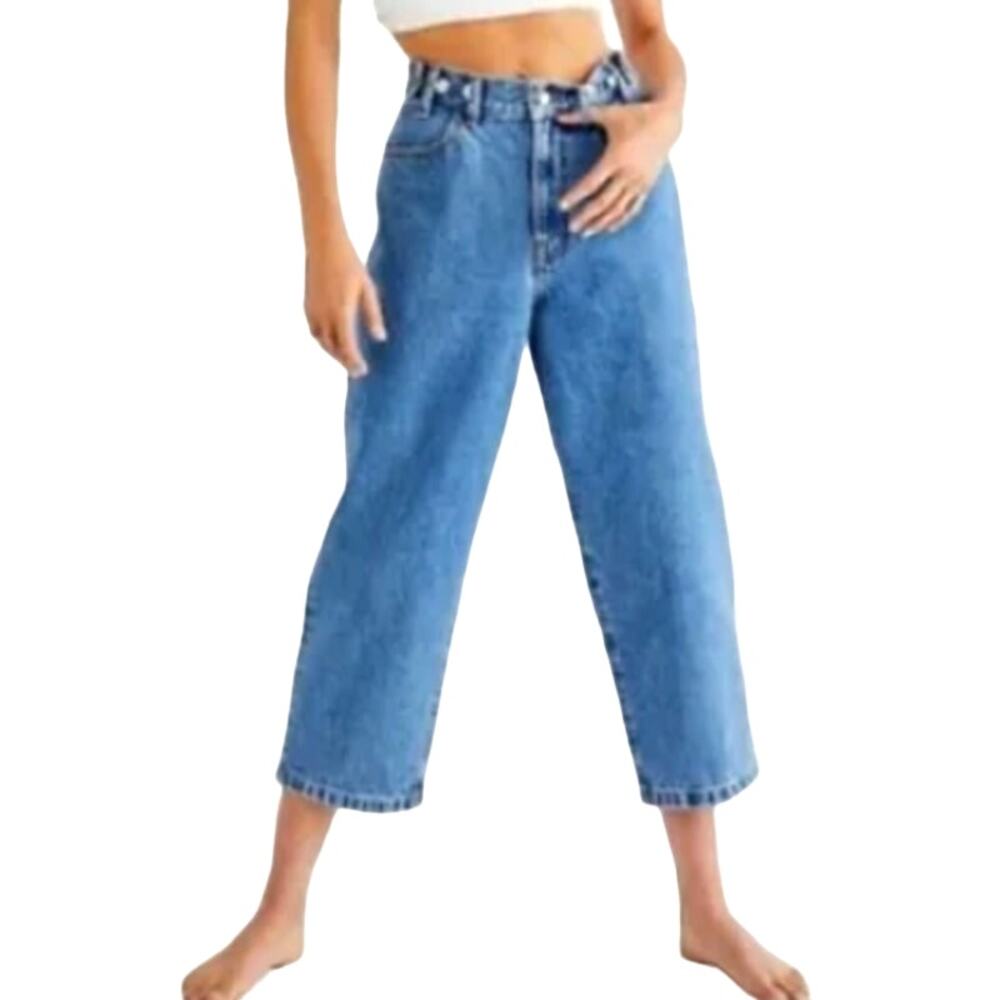 Edwin Womens Maiia Trouser Cropped Jeans Wide Leg - One Way - Small S - $228